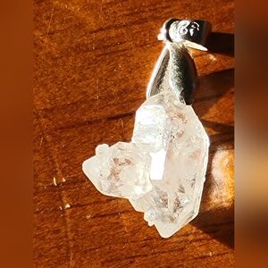 9.75ctw Natural Herkimer Diamond Crystal Pendant W/ Cluster
